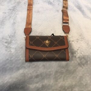 Brown Patterned Crossbody Bag
